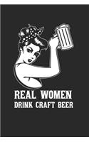 Real Women Drink Craft Beer Notebook - Craft Beer For Women Journal Planner Beer Drinker: Ipa Beer Microbrewing Organizer For Women Dot Grid