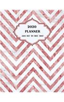 2020 Planner Weekly and Monthly Marble Pink Chevron