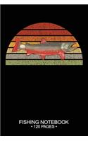 Fishing Notebook 120 Pages: 6"x 9'' Wide Rule Lined Paperback Arctic Char Fish-ing Freshwater Game Fly Journal Composition Notes Day Planner Notepad Log-Book Paper Sheets Schoo