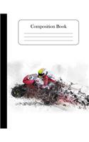 Composition Notebook: Motor Bike Notebook 8.5 x 11 inches wide ruled 120 pages for boys, teachers, girls, school, men, women