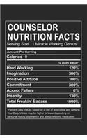 Counselor Nutrition Facts: Funny Occupation Humorous Job Joke Dot Grid Notebook 6x9 Inches - 120 dotted pages for notes, drawings, formulas - Organizer writing book planner di