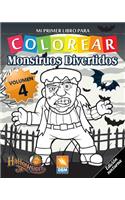 Monstruos Divertidos - Volumen 4 - Edición nocturna: Libro para colorear para niños - 25 ilustraciones para colorear