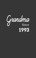 Grandma Since 1993 Notebook: Lined Journal, 120 Pages, 6 x 9, Affordable Gift for Grandmother, Gran Journal Matte Finish