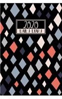 2020 Daily Diary: A5 Day on a Page to View Full DO1P Planner Lined Writing Journal - Black Grey & Coral Pink Diamonds(55 2020 Daily Diaries)