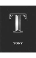 Tony: 2 Year Weekly Planner with Note Pages (24 Months) - Silver Effect Personalized Custom Letter T Initial First Name - 2020 - 2021 - Week Planning - Mo