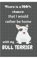 There is a 100% chance that I would rather be home with my Bull Terrier