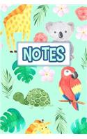 Notes: Jungle Notebook Journal Diary for Kids Women - 150 Lined Pages (6x9)