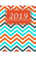 2019 Weekly Monthly Planner: Colorful Art, Monthly Calendar Book 2019, Weekly/Monthly/Yearly Calendar Journal, Large 8.5" x 11" 365 Daily journal Planner, 12 Months Calendar, sc