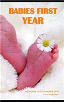 Babies First Year Monthly Note Planner 2019 1 Year Calendar