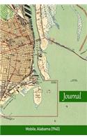 Journal: Mobile, Alabama (1940): Blank, Lined Book with Vintage Topo Map Cover