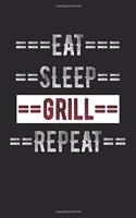 BBQ Master Journal - Eat Sleep Grill Repeat: 6 x 9 150 Page College Ruled