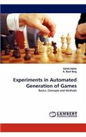 Experiments in Automated Generation of Games
