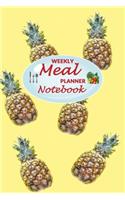 Weekly Meal Planner Notebook: 52 Weeks of Food Menu Planning with Grocery Shopping List, Recipe pages Size 6x9 in - Big Pineapple Print