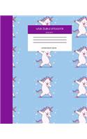 Wide Ruled Notebook Unicorn Composition Book