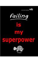 Sad Turtle Notebooks - Failing Is My Superpower (50 Pages)