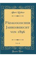 PÃ¤dagogischer Jahresbericht Von 1896, Vol. 49 (Classic Reprint)