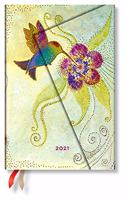 Hummingbird (Whimsical Creations) Midi 12-month Day-at-a-Time Dayplanner 2021 (Wrap Closure)