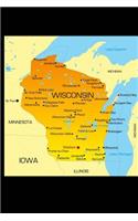 Map of Wisconsin Journal: 150 Page Lined Notebook/Diary(English)