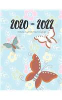 2020-2022 Three 3 Year Planner Butterflies Monthly Calendar Gratitude Agenda Schedule Organizer: 36 Months Calendar; Appointment Diary Journal With Address Book, Password Log, Notes, Julian Dates & Inspirational Quotes