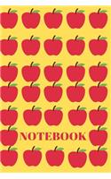 Notebook: apple notebook, Fruit Notebook, Journal, Diary 120 white paper lined for writing