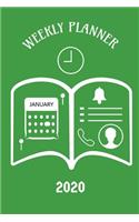 Weekly Planner 2020: Weekly Planner with added extras in the Diary for Student/Teacher/Home/Business - Green Cover