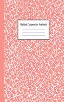 Marbled Composition Notebook: Coral- Wide Ruled Notebook - 100 Pages - 8.5 x 11 - Journal for Children, Kids, Girls, Teens And Women (School Essentials)