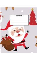 Notebook: Christmas Holiday Themed Wide Ruled 120 Page Composition Notebook