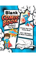 Blank Comic Book Templates For Boys Create Your Own Comic