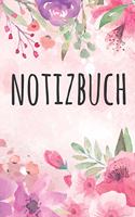 Notizbuch: Notizbuch A5 120 Seiten kariert und Wasserfarben Blumen Muster (Softcover, glänzend).