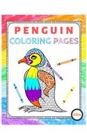 Penguin Coloring Pages: Cute cartoon Penguin Coloring pages for kids activity and Adults Stress-relief