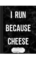 Funny Running Composition Notebook: College Ruled 93/4 X 71/2 100 Sheets 200 Pages for Writing