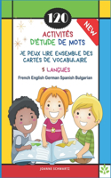 120 Activités D'Étude de Mots Je Peux Lire Ensemble des Cartes de Vocabulaire 5 Langues French English German Spanish Bengali