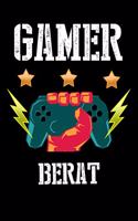 Gamer Berat: Liniertes Notizbuch für deinen Vornamen