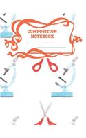 Composition Notebook: A 8.5x11 Inch Matte Softcover Paperback Notebook Graph Paper Journal - 120 pages 5x5 Grids -Back to School Scissors Microscope
