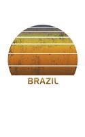 Brazil: Notebook Paper For Work, Home or School With Lined Wide Ruled Sheets. Vintage Sunset Note Pad Composition Journal For Family Vacations. Back To Scho