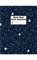 Blank Sheet Music Notebook: Easy Blank Staff Manuscript Book Large 8.5 X 11 Inches Musician Paper Wide 12 Staves Per Page for Piano, Flute, Violin, Guitar, Trumpet, Drums, Cell