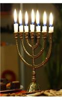 Golden Menorah with Burning Candles Hanukkah Journal