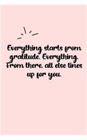 Everything starts from gratitude. Everything. From there, all else lines up for you. Dot Grid Bullet Journal: A minimalistic dotted bullet Bullet Journal / Notebook /Journal /planner/ dairy/ calligraphy Book / lettering book/Gratitude journal/ bullet jour