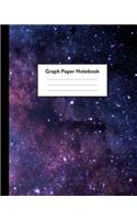 Graph Paper Notebook: 5 x 5 squares per inch, Quad Ruled - 8 x 10 - Colorful Space and Star Systems - Math and Science Composition Notebook for for Children, Kids, Girls,