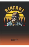 Rory: Bigfoot Journal - Custom First Name Personal Writing Logbook - Letter R Classic Old-Fashioned Nostalgic Sunset Cover - Daily Journaling for Journali