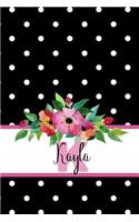 Kayla: Personalized Journal with Name and Monogram Initial with Lined and Dot Grid Pages