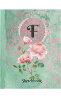 Basics Sketchbook for Drawing - Personalized Monogrammed Letter F