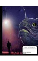 Purple Sea Monster on Land Composition Notebook Graph Paper - 200 Pages / 100 Sheets, 9-3/4