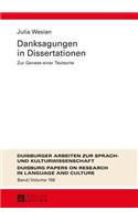 Danksagungen in Dissertationen: Zur Genese einer Textsorte