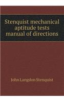 Stenquist Mechanical Aptitude Tests Manual of Directions