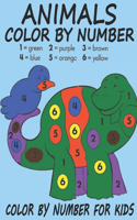 Animals Color By Number For Kids: 50 Color By Number Designs With Animals, Houses, Flowers, Toys and Trees Jumbo Activity Book For Kids, Toddlers, Boys, Girls Ages 3-8