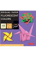 Origami Paper - Fluorescent Colors - 6 3/4" - 48 Sheets: Tuttle Origami Paper: Origami Sheets Printed with 6 Different Colors: Instructions for 6 Projects Included
