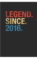 Legend Since 2016: Graph Paper Notebook - Happy Birthday Gift or Happy Anniversary Gift Idea