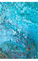 Blue Ocean Acrylic Pouring Sketch Book