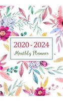 2020-2024 Monthly Planner: Five Years Monthly Calendar Planner (60 Months) For To Do List Journal Notebook - Academic Schedule Agenda Logbook Or Student Teacher Organizer - Bu